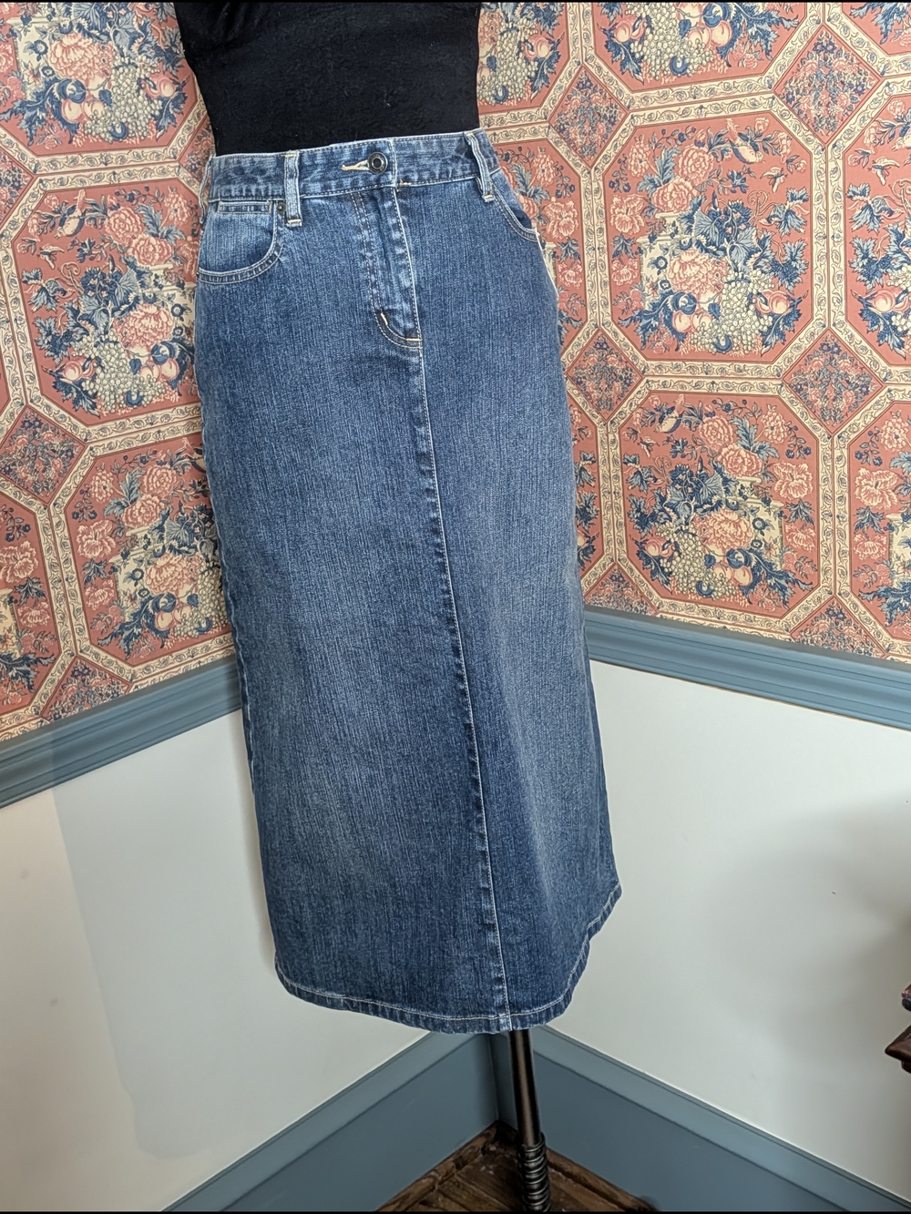 Talbots Medium Blue Denim Midi Skirt
